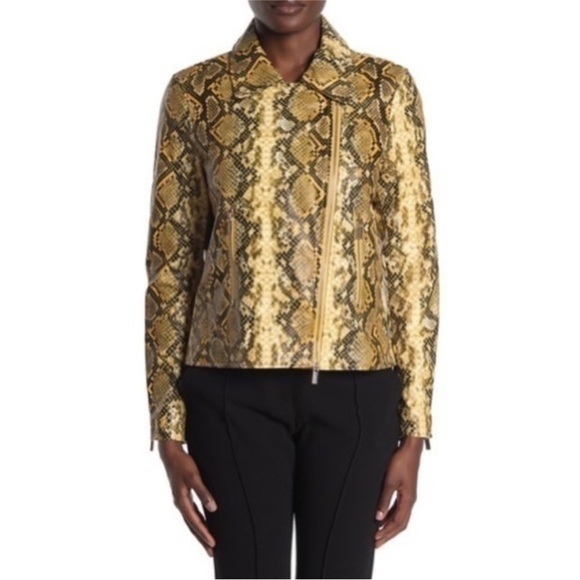 NWT! TAHARI Faux Leather Snake print Jacket Available in last two Sizes S & M - Picture 2 of 10